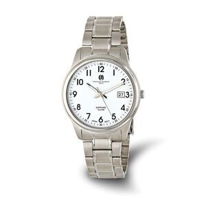 Charles Hubert Mens Titanium 40mm White Dial Watch
